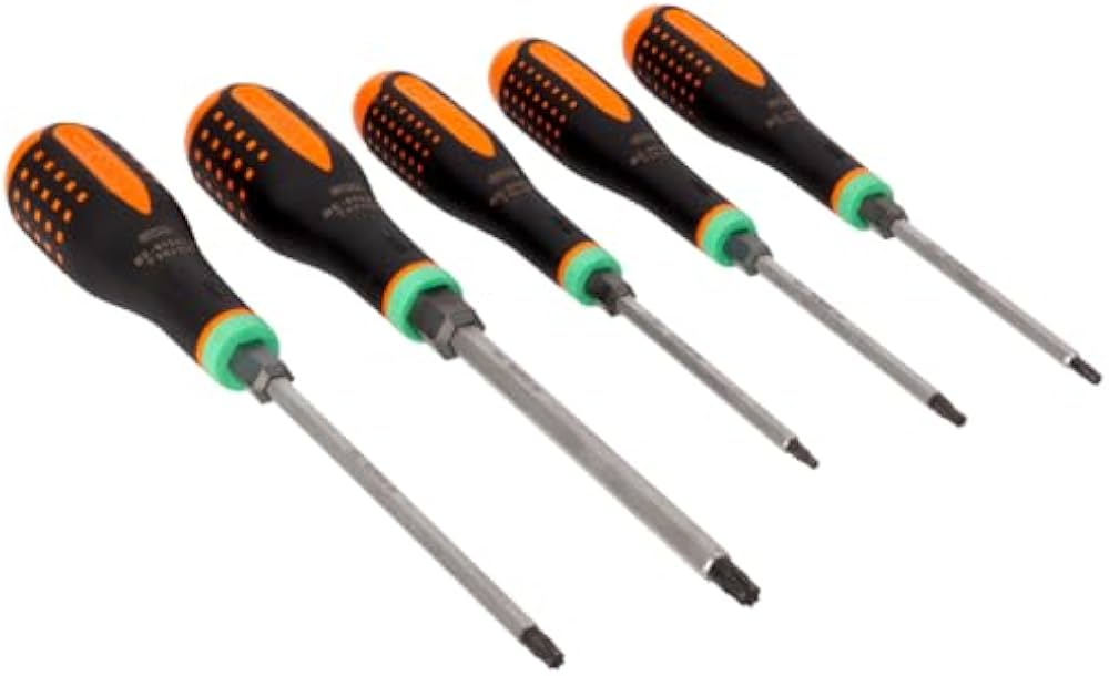 Bahco ERGO™  bütün uçlu tornavida seti. TORX® başlı vidalar için, altıgen şaft